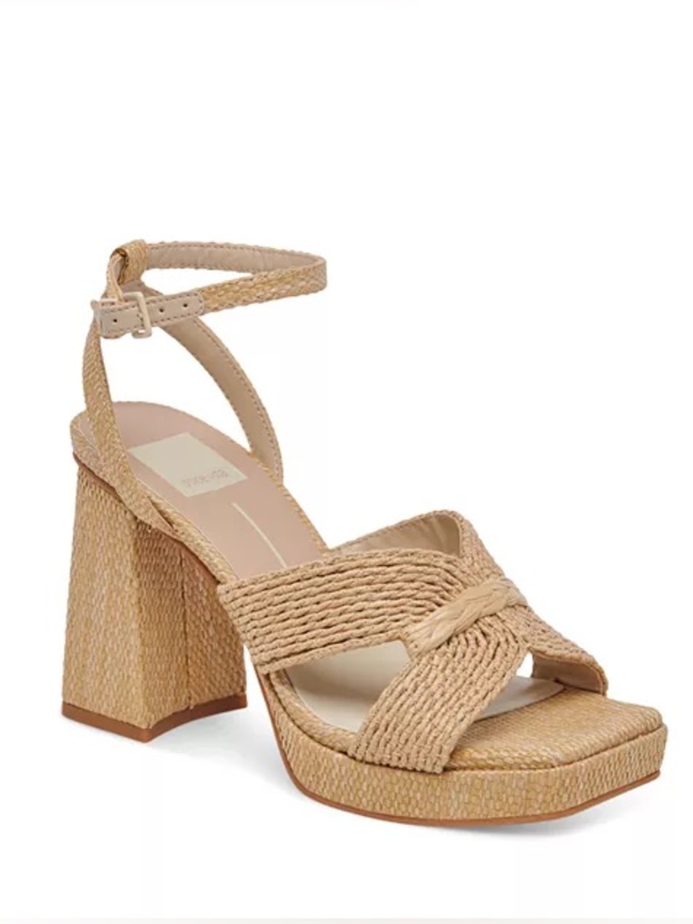 Dolce Vita Aries Ankle Strap Tan Raffia Espadrille Platform Sandals Size 6